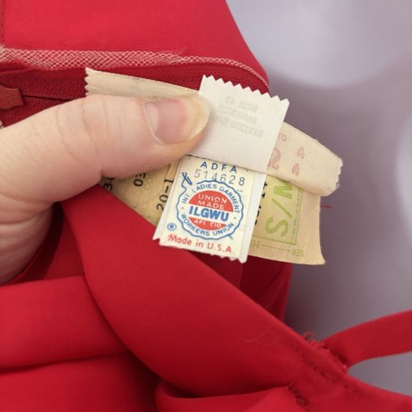 Vintage 80s S/M Flirtations Alfred Angelo Red Prom Dress Ruffle Formal Valentine - Picture 7 of 9